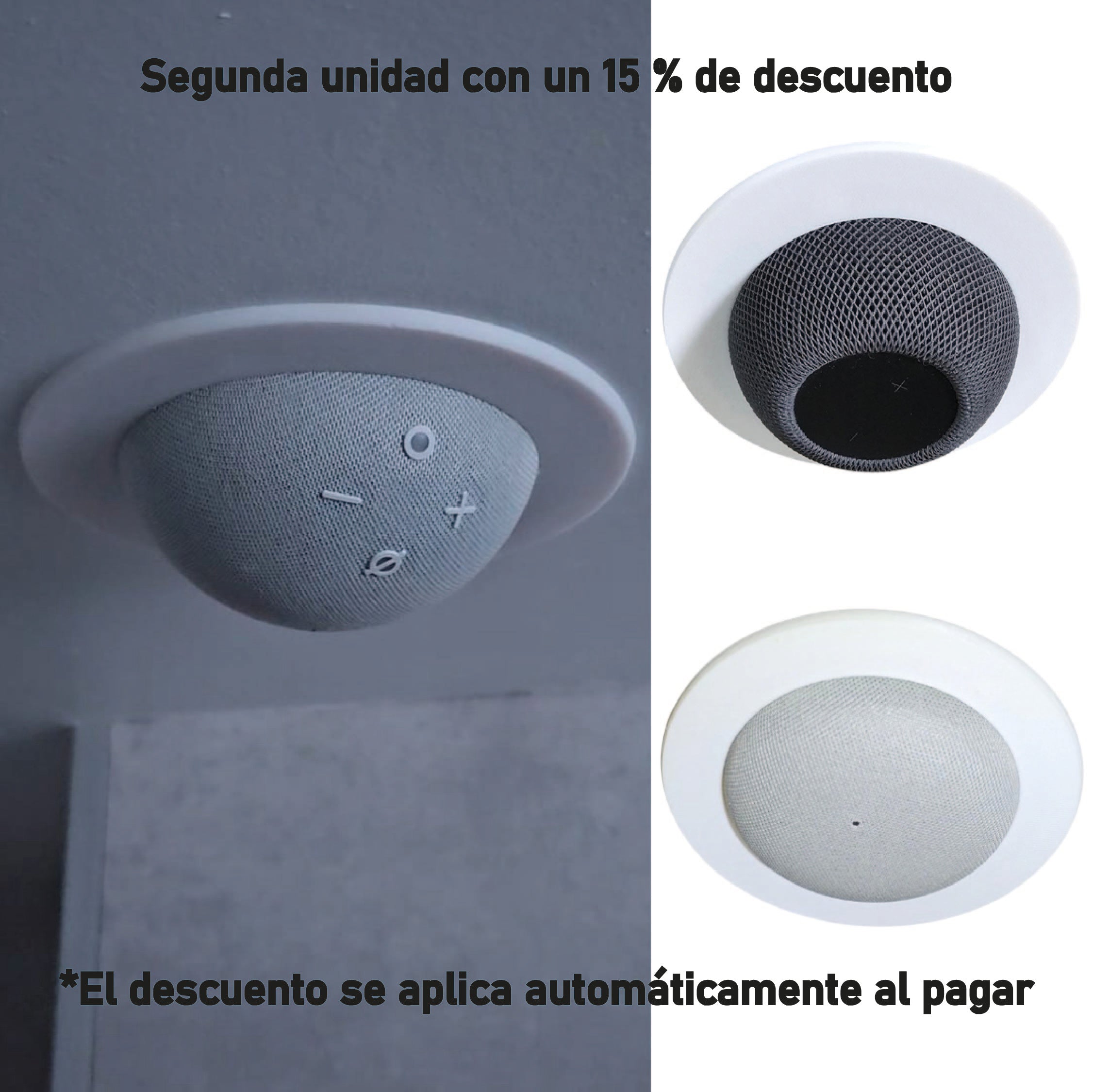 Soporte empotrado para Echo Dot 4, Google Nest Mini y HomePod Mini